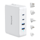 Honeywell Zest Charger GaN 140W,Ultra-Fast Wall Charger with PPS Support,2xType C PD 3.0 Ports & 2xUSB A Port,BIS Certified,Equipped with Switchable Plugs,Compatible with iPhone,Galaxy,Laptops